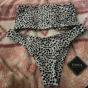 Strapless Bikini - Black and White